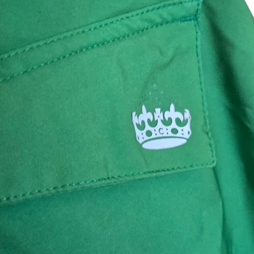 CHIVE Men's Green & White Board Shorts/Swimwear